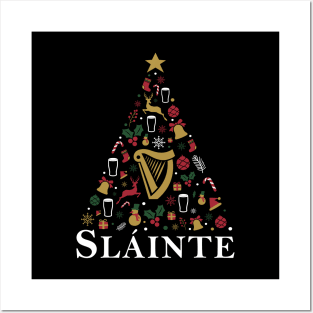 Slainte Irish Christmas Tree Posters and Art